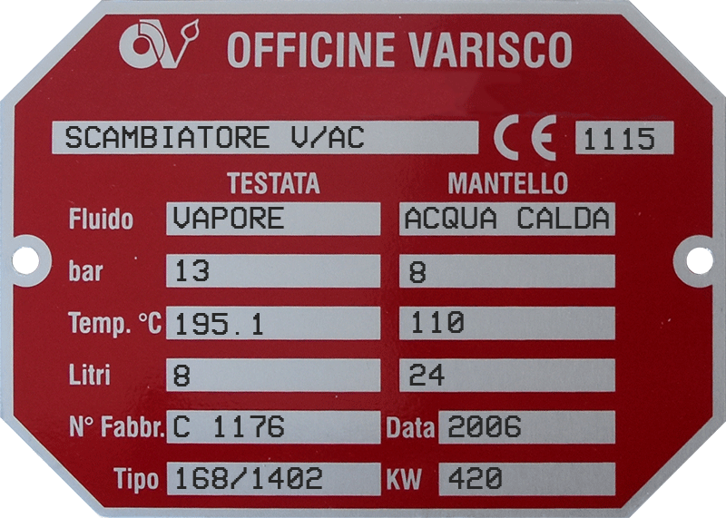 Targhetta Officine Varisco Targhetta Officine Varisco